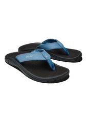 OluKai Men's Ohana Slippers In Vintage Blue / Black