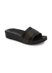 OluKai Ola Huna Wedge Sandal in Black/Dark Shadow Leather at Nordstrom