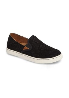 OluKai Pehuea Slip-On Sneaker in Black Honu Leather at Nordstrom