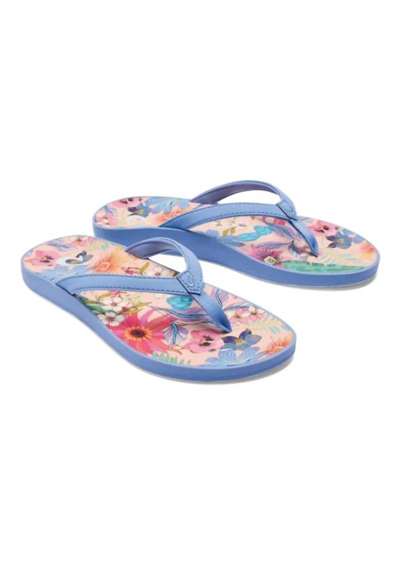 OluKai Women'S Puawe Cushioned Beach Sandals In Cloud Blue,flower