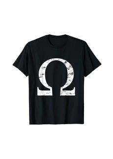 Greek Alphabet Letters | Vintage College Omega Symbol T-Shirt