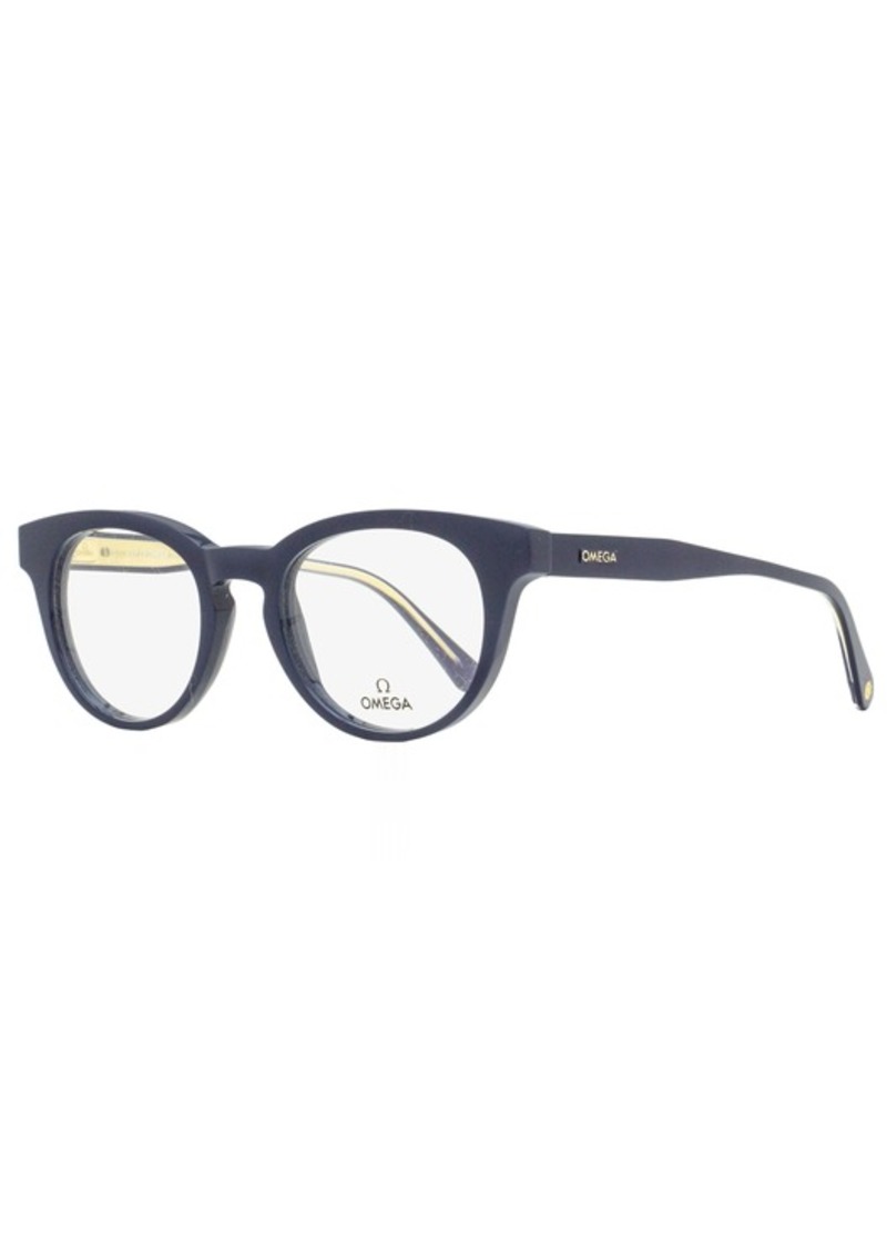 Omega Men's Pantos Eyeglasses OM5003H 090 Blue/Crystal 52mm