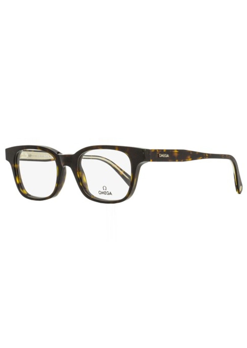 Omega Men's Rectangular Eyeglasses OM5004H 052 Dark Havana/Crystal 52mm