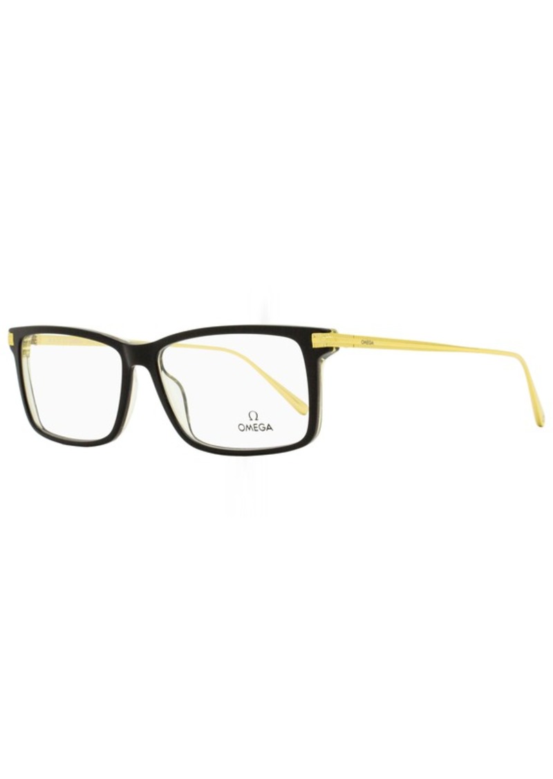 Omega Men's Rectangular Eyeglasses OM5014 005 Black/Gold 58mm