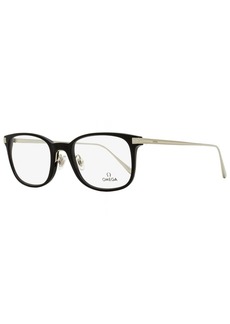 Omega Men's Rectangular Eyeglasses OM5039 001 Black/Ruthenium 53mm