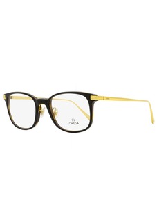 Omega Men's Rectangular Eyeglasses OM5039 005 Black/Havana/Gold 53mm