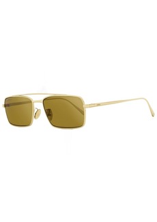 Omega Men's Rectangular Sunglasses OM0028H 32G Gold 56mm