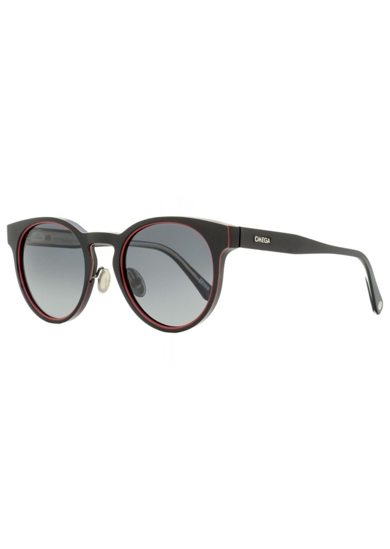 Omega Unisex Round Sunglasses OM0020H 01D Black/Red 52mm
