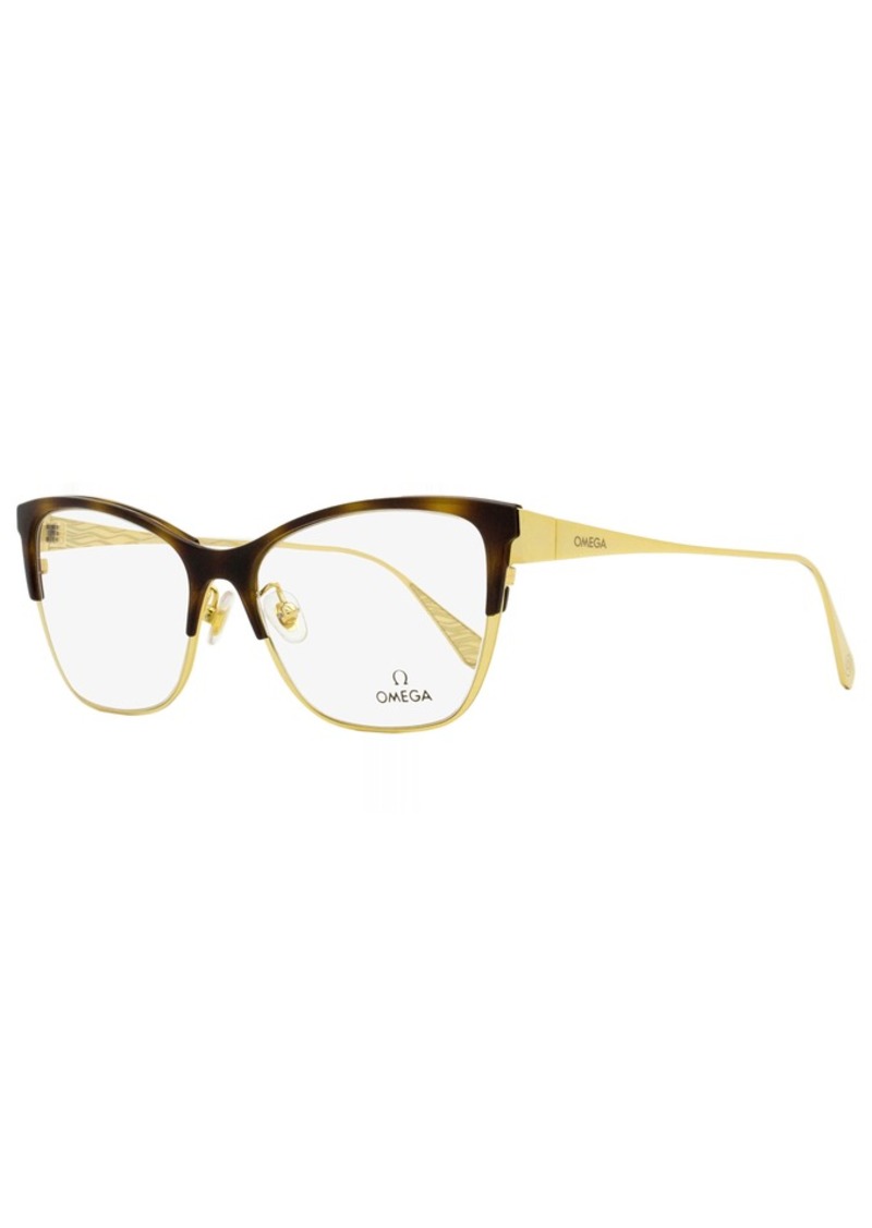 Omega Women's Butterfly Eyeglasses OM5001H 052 Gold/Havana 54mm