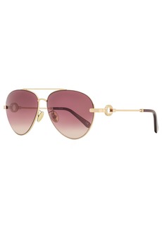 Omega Women's Pilot Sunglasses OM0031H 28U Gold/Bordeaux 61mm