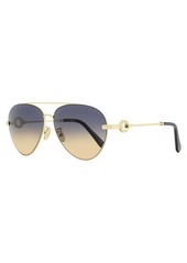 Omega Women's Pilot Sunglasses OM0031H 32W Gold/Blue 61mm