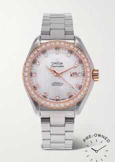 Omega Pre-owned 2020 Seamaster Aqua Terra 30mm Stainless Steel 18-karat Rose Gold Mother-of-pearl And Diamond Watch