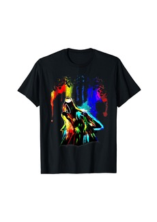 Omega Rainbow Color Neon Light Sky Howling Wolf Drawing Cute Shirt