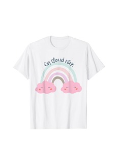 9th Birthday Girl Rainbow On Cloud Nine T-Shirt