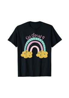 9th Birthday Girl Rainbow On Cloud Nine T-Shirt