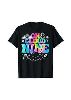 Groovy On Cloud Nine Tie Dye Happy 9th Birthday 9 Years Old T-Shirt