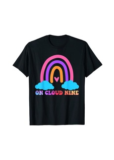 Kids On Cloud Nine 9th Birthday 9 Years Rainbow Tie Dye T-Shirt