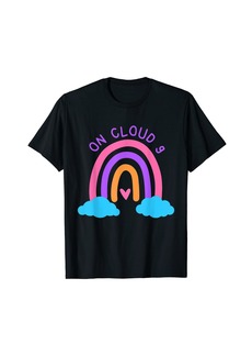 On Cloud 9 Happy Birthday Daughter Girl Rainbow Pink T-Shirt