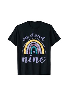 On Cloud Nine 9th Birthday 9 Years Old Rainbow T-Shirt