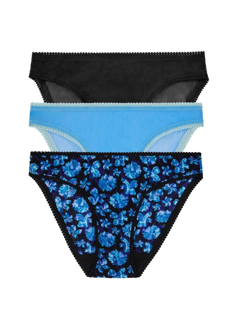 On Gossamer Mesh Hip Bikini Underwear 3 Pack - GalaxyFloral/LightBlue