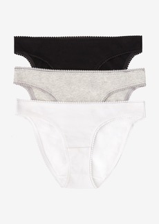 On Gossamer Women's Cotton Hip Bikini Panty, Pack of 3 1402P3 - Black, White, Gray