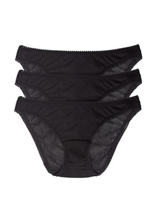 On Gossamer Women's Mesh Hip Bikini Panty, Pack of 3 3202P3 - Black
