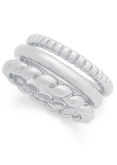 On 34th 3-Pc. Set Twist Rings, Created for Macy's - Silver