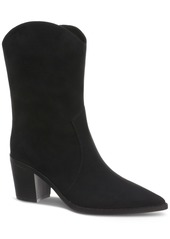 On 34th Gemma Stacked Heel Booties, Created for Macy's - Taupe Micro