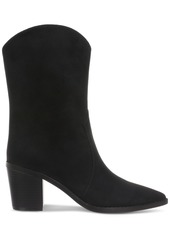 On 34th Gemma Stacked Heel Booties, Created for Macy's - Taupe Micro