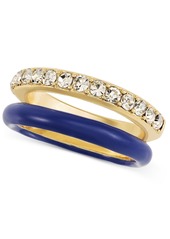 On 34th Gold-Tone 2-Pc. Set Pave & Color Stack Rings, Created for Macy's - Black