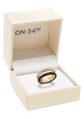 On 34th Gold-Tone 2-Pc. Set Pave & Color Stack Rings, Created for Macy's - Black