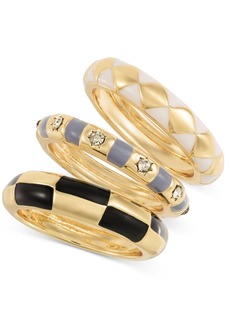On 34th Gold-Tone 3-Pc. Set Pave & Color Accent Stack Rings, Created for Macy's - Multi