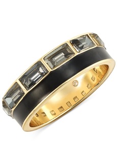 On 34th Gold-Tone Stone & Enamel Ring, Created for Macy's - Black