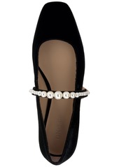 On 34th Sarrya Pearl Mary-Jane Flats, Created for Macy's - Black Velvet