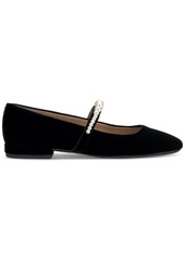 On 34th Sarrya Pearl Mary-Jane Flats, Created for Macy's - Black Velvet