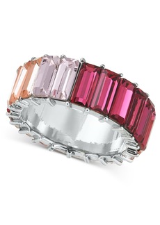 On 34th Silver-Tone Baguette Crystal Eternity Ring, Created for Macy's - Pink