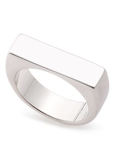 On 34th Silver-Tone Signet Ring, Created for Macy's - Silver