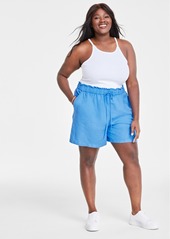 On 34th Trendy Plus Size Linen-Blend Shorts, Created for Macy's - Regatta