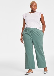 On 34th Trendy Plus Size Pull-On Chino Pants, Created for Macy's - New Pale Sage