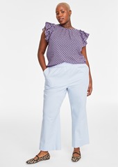 On 34th Trendy Plus Size Pull-On Chino Pants, Created for Macy's - Safari