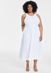 On 34th Trendy Plus Size Tank Midi Dress, Created for Macy's - Bright White