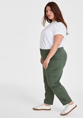 On 34th Trendy Plus Size Tapered Ankle-Length Cargo Pants, Created for Macy's - Palmetto