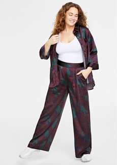 On 34th Women's Animal-Print Pull-On Wide-Leg Pants, Created for Macy's - Port Royale Combo