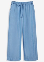 On 34th Women's Chambray Drawstring Wide-Leg Pants, Created for Macy's - Spring Wash