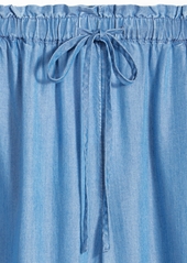 On 34th Women's Chambray Drawstring Wide-Leg Pants, Created for Macy's - Spring Wash