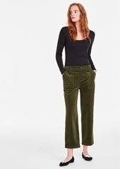 On 34th Women's Corduroy Utility-Pocket Ankle Pants, Created for Macy's - Fuchsia Pink