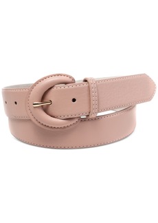On 34th Women's Covered-Buckle Faux-Leather Belt, Created for Macy's - Blush