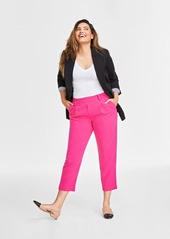 On 34th Women's Double-Weave Pull-On Ankle Pants, Created for Macy's - Fuchsia Purple