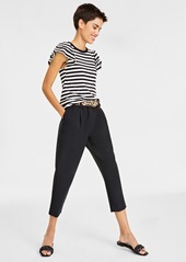 On 34th Women's Double-Weave Pull-On Ankle Pants, Created for Macy's - Pecan Roast