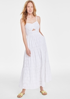 On 34th Women's Eyelet Cutout Maxi Dress, Created for Macy's - Bright White